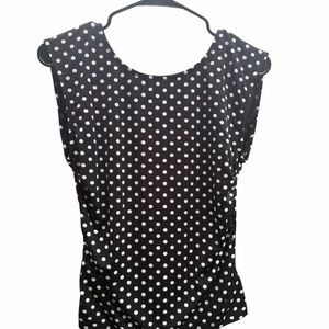 dELiA*s open back Black Sleeveless Tank with White Polka Dots